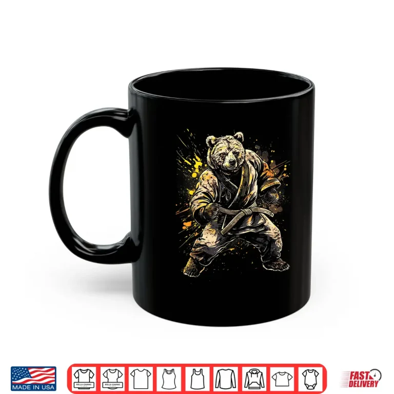 Mug Gi Bear Design Jiu Jitsu Karate Martial Arts Animal Graphic Shirt