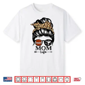 Messy Bun Hair Football Karate Mom Parent Identity Humor Shirt