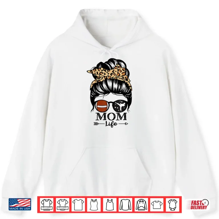 Hoodie Messy Bun Hair Football Karate Mom Parent Identity Humor Shirt
