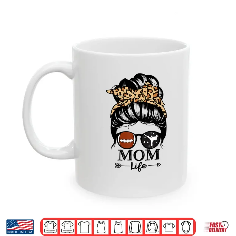 Mug Messy Bun Hair Football Karate Mom Parent Identity Humor Shirt