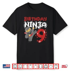 Ninja Ninth Birthday Karate Youth Professional Graphic Shirt