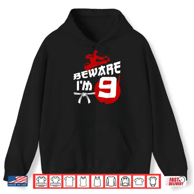 Hoodie Ninth Birthday Karate Ninth Year Old Professional Graphic Shirt