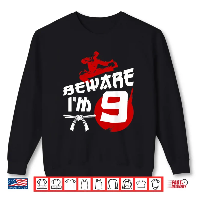 Sweatshirt Ninth Birthday Karate Ninth Year Old Professional Graphic Shirt