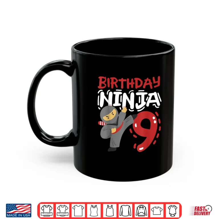 Mug Ninja Ninth Birthday Karate Youth Professional Graphic Shirt