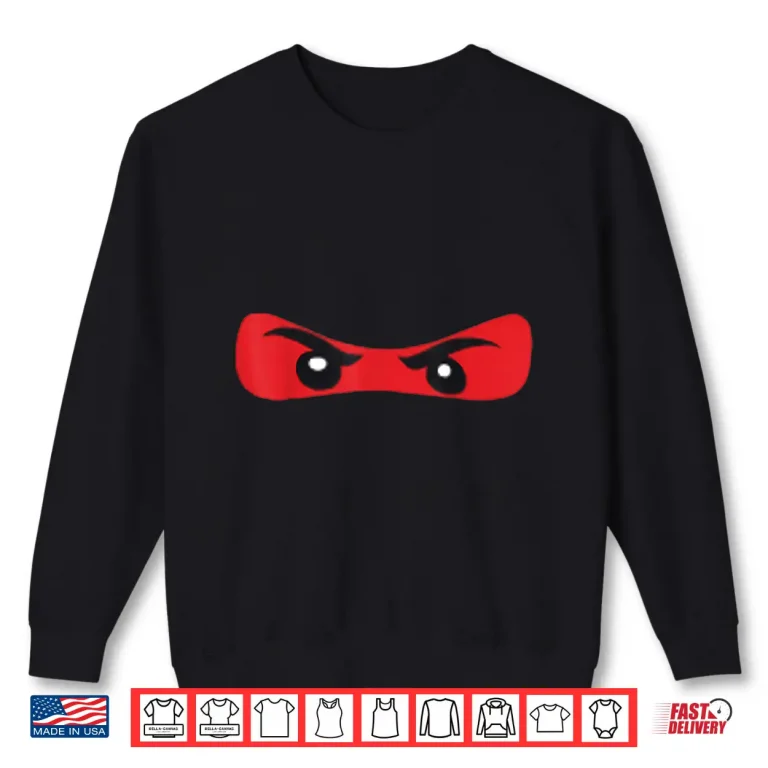 Sweatshirt Red Ninja Eyes Warrior Costume Martial Arts Karate Humor Shirt