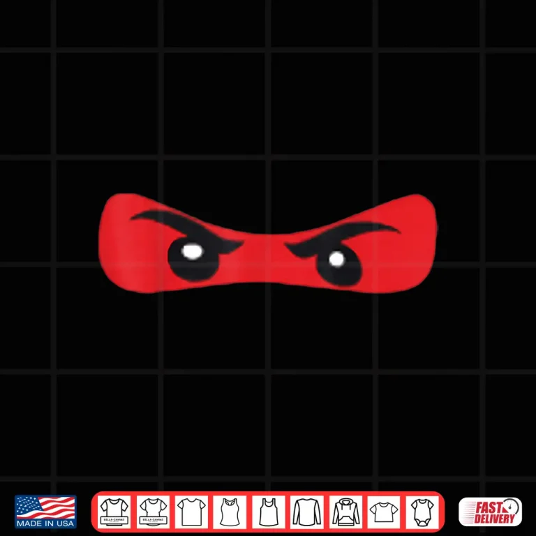Design Red Ninja Eyes Warrior Costume Martial Arts Karate Humor Shirt