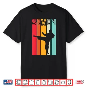 Seventh Birthday Karate Retro Taekwondo Martial Arts Youth Shirt