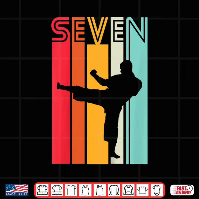 Design Seventh Birthday Karate Retro Taekwondo Martial Arts Youth Shirt