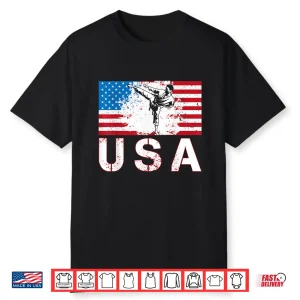 Usa Team American Flag Martial Arts Us Karate Athlete Shirt