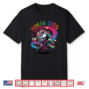 Unicorn Rainbow Ponytail Princess Magical Ninja Professional Shirt