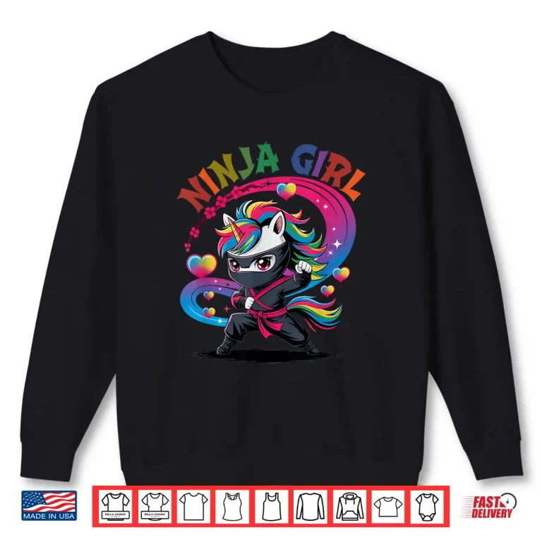 Sweatshirt Unicorn Rainbow Ponytail Princess Magical Ninja Professional Shirt