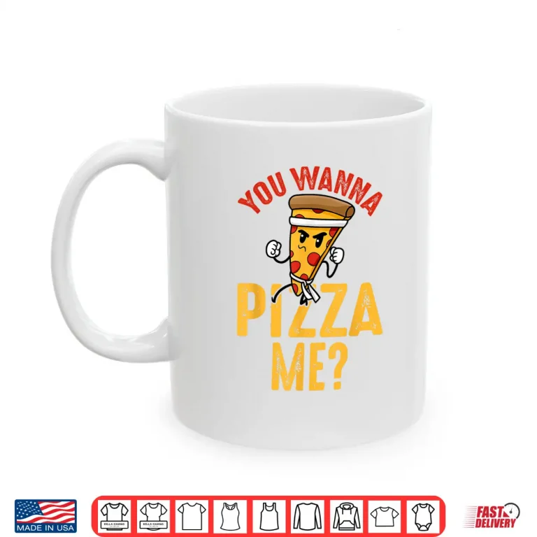 Mug You Wanna Pizza Me Ninja Kawaii Karate Pizza Humor Funny Shirt