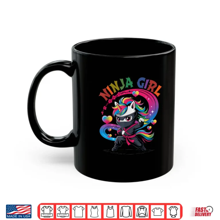 Mug Unicorn Rainbow Ponytail Princess Magical Ninja Professional Shirt