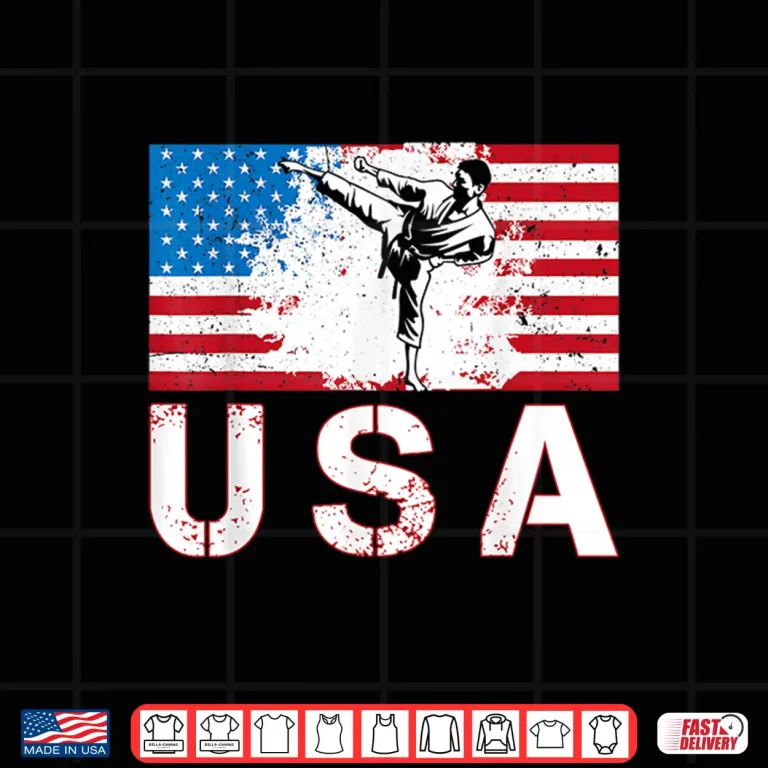 Design USA Team American Flag Martial Arts US Karate Athlete Shirt