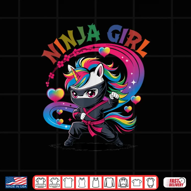 Design Unicorn Rainbow Ponytail Princess Magical Ninja Professional Shirt