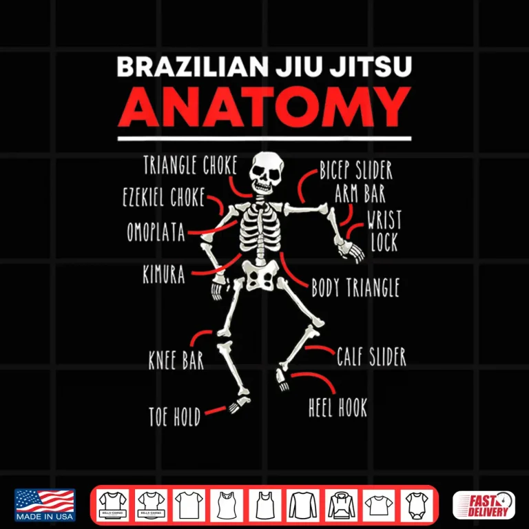 Design Anatomy Skeleton Brazilian Jiu Jitsu Mixed Martial Arts Humor Shirt 1