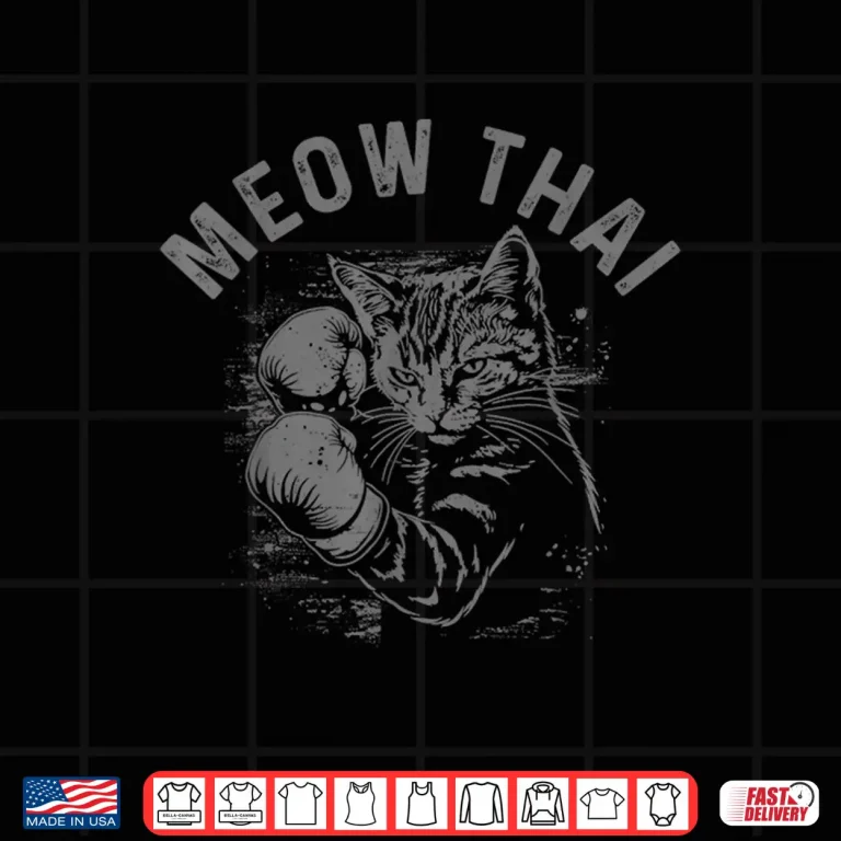 Design Meow Thai Cat Muay Thai Boxing Martial Arts MMA Boxer Shirt