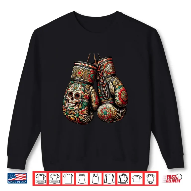 Sweatshirt Mexican Vintage Style Gloves Boxing Aztec Mayan Fighter Shirt 1