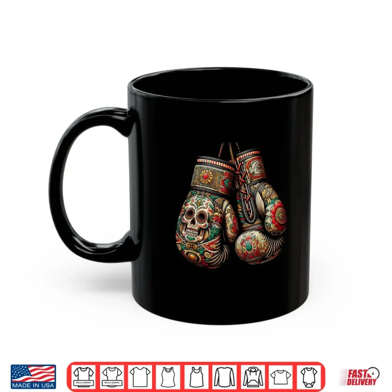 Mug Mexican Vintage Style Gloves Boxing Aztec Mayan Fighter Shirt 1