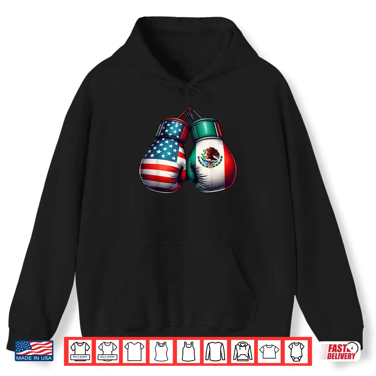 Usa And Mexican Flags Gloves Boxing Vintage Style Shirt Usa And Mexican Flags Gloves Boxing Vintage Style Shirt