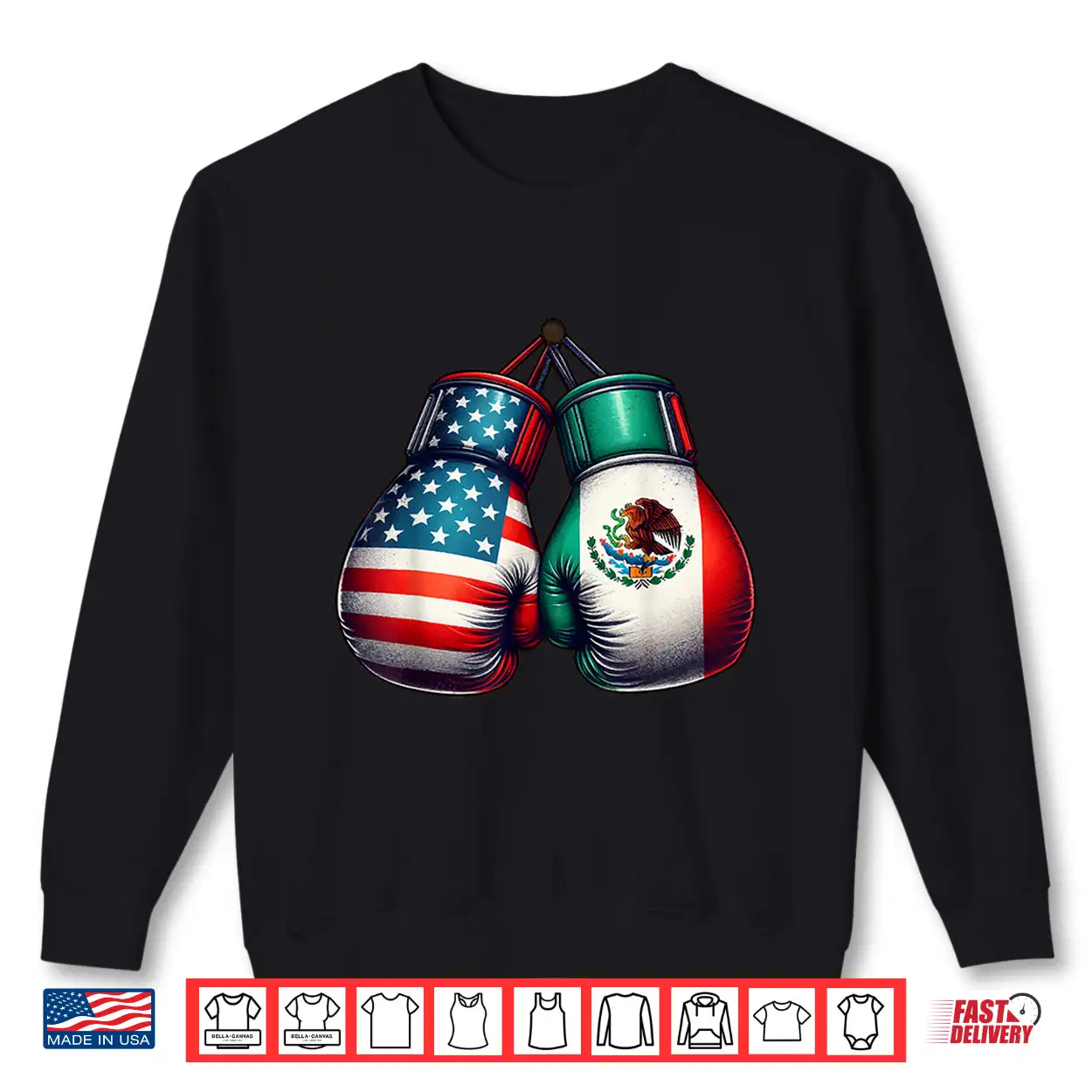 Usa And Mexican Flags Gloves Boxing Vintage Style Shirt Usa And Mexican Flags Gloves Boxing Vintage Style Shirt