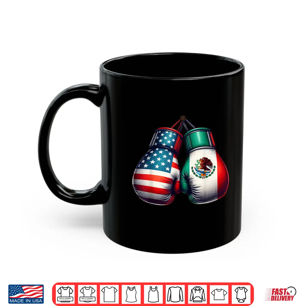 Usa And Mexican Flags Gloves Boxing Vintage Style Shirt Usa And Mexican Flags Gloves Boxing Vintage Style Shirt