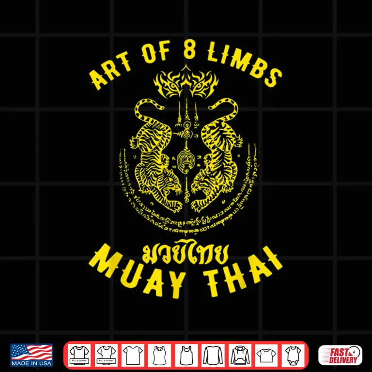 Design Tiger Art Of Eight Limbs Muay Thai MMA Kickboxing Shirt 1