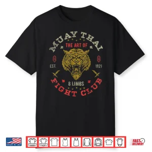 Vintage Twin Tiger Art Of Eight Limbs Muay Thai Fighter Shirt