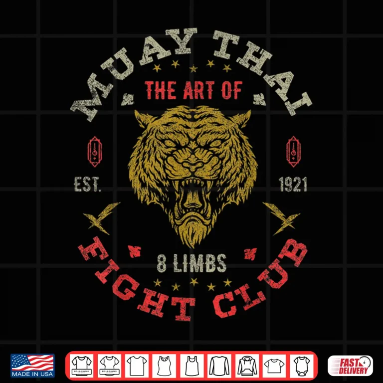Design Vintage Twin Tiger Art Of Eight Limbs Muay Thai Fighter Shirt