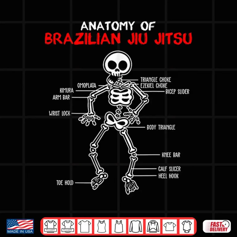 Design Anatomy Of BJJ MMA Grappling Brazilian Jiu Jitsu Design Shirt