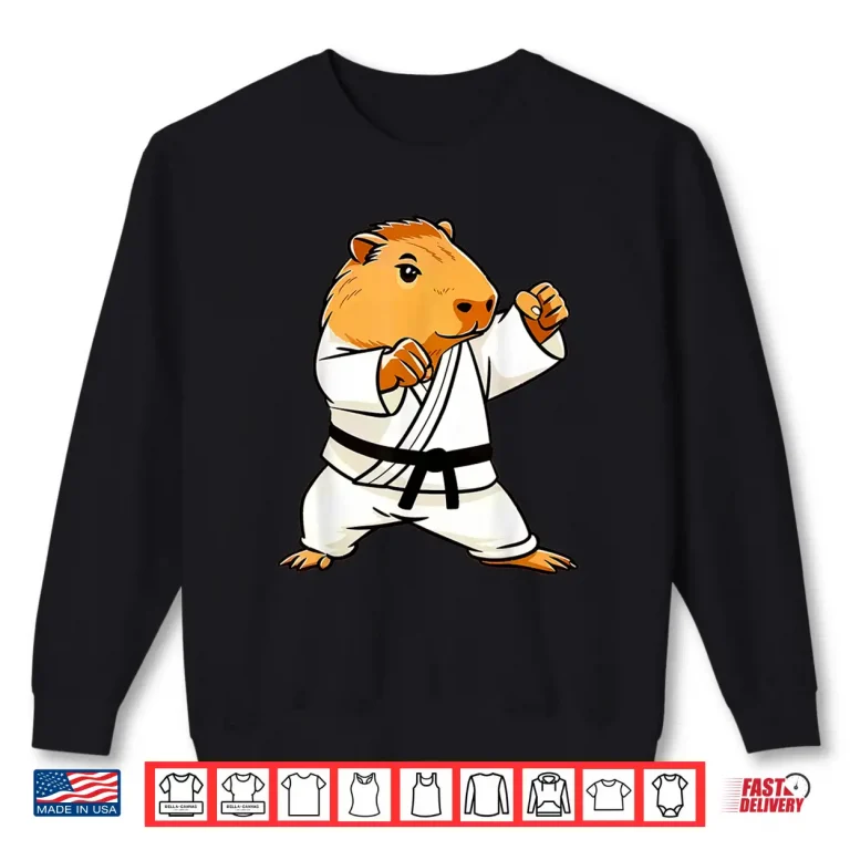 Sweatshirt Capybara Design Martial Arts Karate MMA Animal Humor Shirt