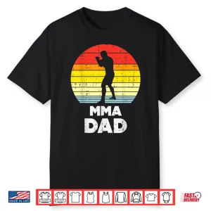 Parent Sunset Mma Mixed Martial Arts Fighter Retro Gift Shirt
