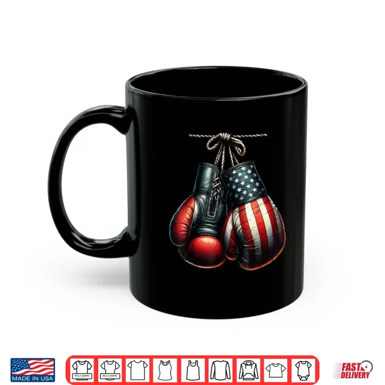 Mug USA Flag Patriotic Boxing Gloves Training Graphic Shirt