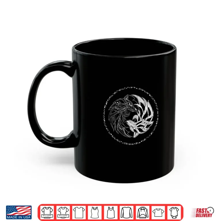 Mug Yin Yang Wolves Tai Chi Qi Gong Yoga MMA Graphic Shirt