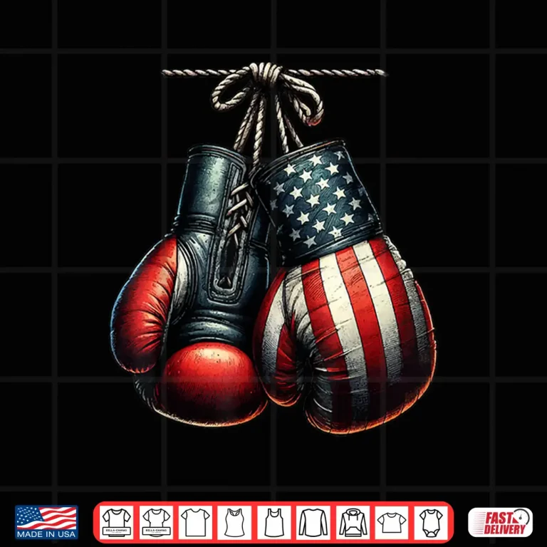 Design USA Flag Patriotic Boxing Gloves Training Graphic Shirt