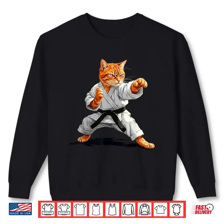 Sweatshirt Karate Taekwondo Cat Martial Arts Jiu Jitsu Judo MMA Shirt