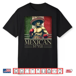 Mexico Flag Vintage Style Boxing Mexican Athletic Graphic Shirt