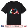 Mexican American Flag Heart Hands Boxing Mexico Usa Graphic Shirt