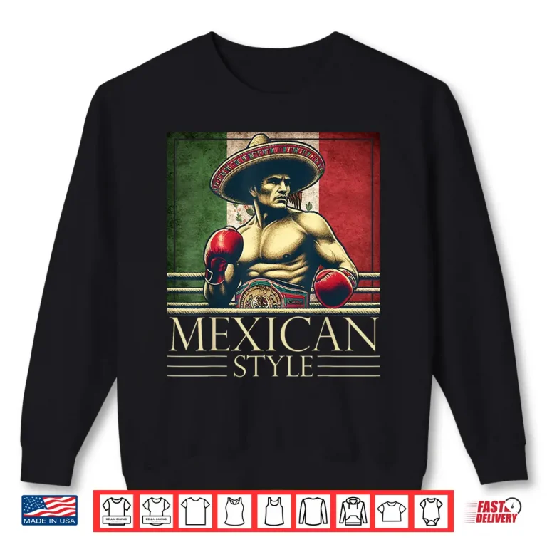 Sweatshirt Mexico Flag Vintage Style Boxing Mexican Athletic Graphic Shirt