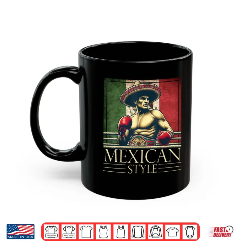 Mug Mexico Flag Vintage Style Boxing Mexican Athletic Graphic Shirt