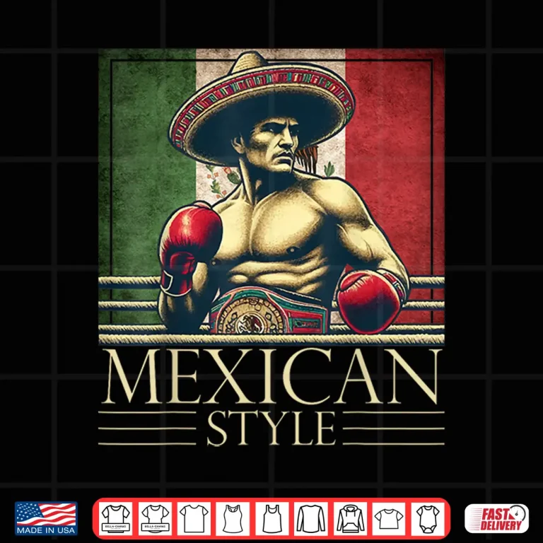 Design Mexico Flag Vintage Style Boxing Mexican Athletic Graphic Shirt