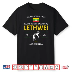 Myanmar Flag Burmese Boxing Lethwei Fighter Graphic Shirt