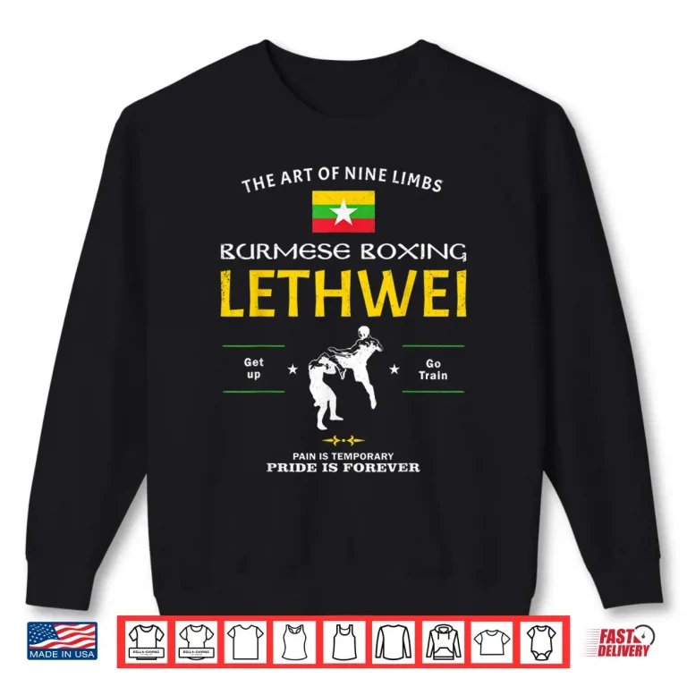 Sweatshirt Myanmar Flag Burmese Boxing Lethwei Fighter Graphic Shirt