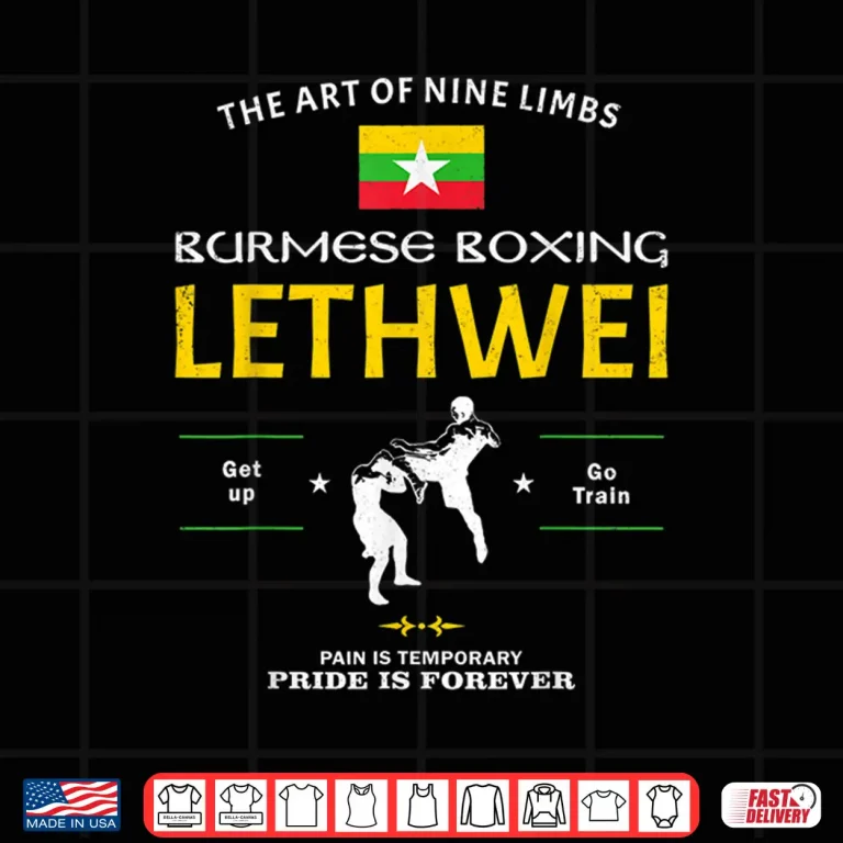 Design Myanmar Flag Burmese Boxing Lethwei Fighter Graphic Shirt