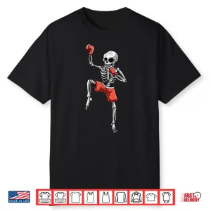 Skeleton Halloween Costume Muay Thai Kickboxing Mma Fighter Shirt