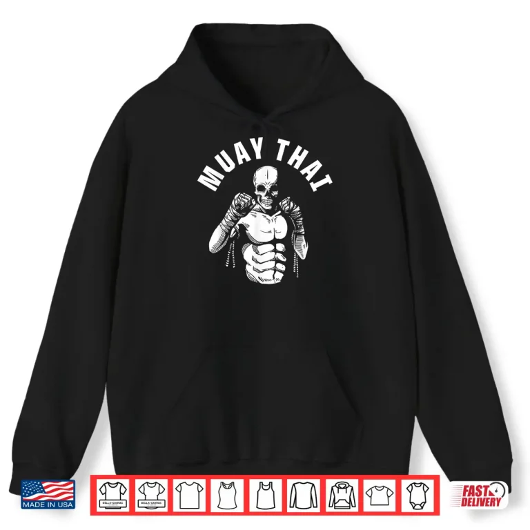 Hoodie Skeleton Fighter Muay Thai MMA Club Coach Martial Arts Shirt