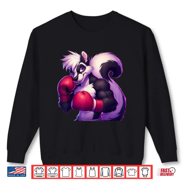 Sweatshirt Skunk Boxer Kickboxer Boxing MMA Fighter Combat Gym Shirt