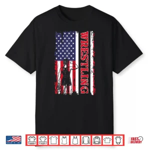 Usa Flag Patriotic Wrestling Martial Arts Vintage Graphic Shirt