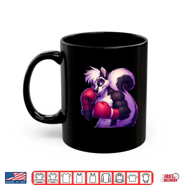 Mug Skunk Boxer Kickboxer Boxing MMA Fighter Combat Gym Shirt
