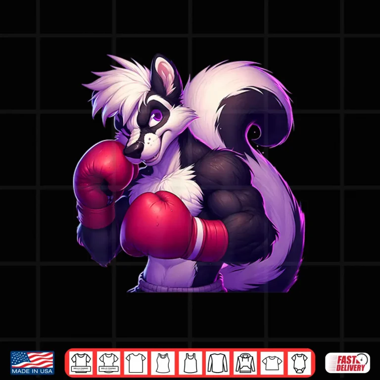 Design Skunk Boxer Kickboxer Boxing MMA Fighter Combat Gym Shirt